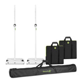 2x Gravity LS 431W support d'éclairage à base carrée blanche, ensemble de montage décalé M20